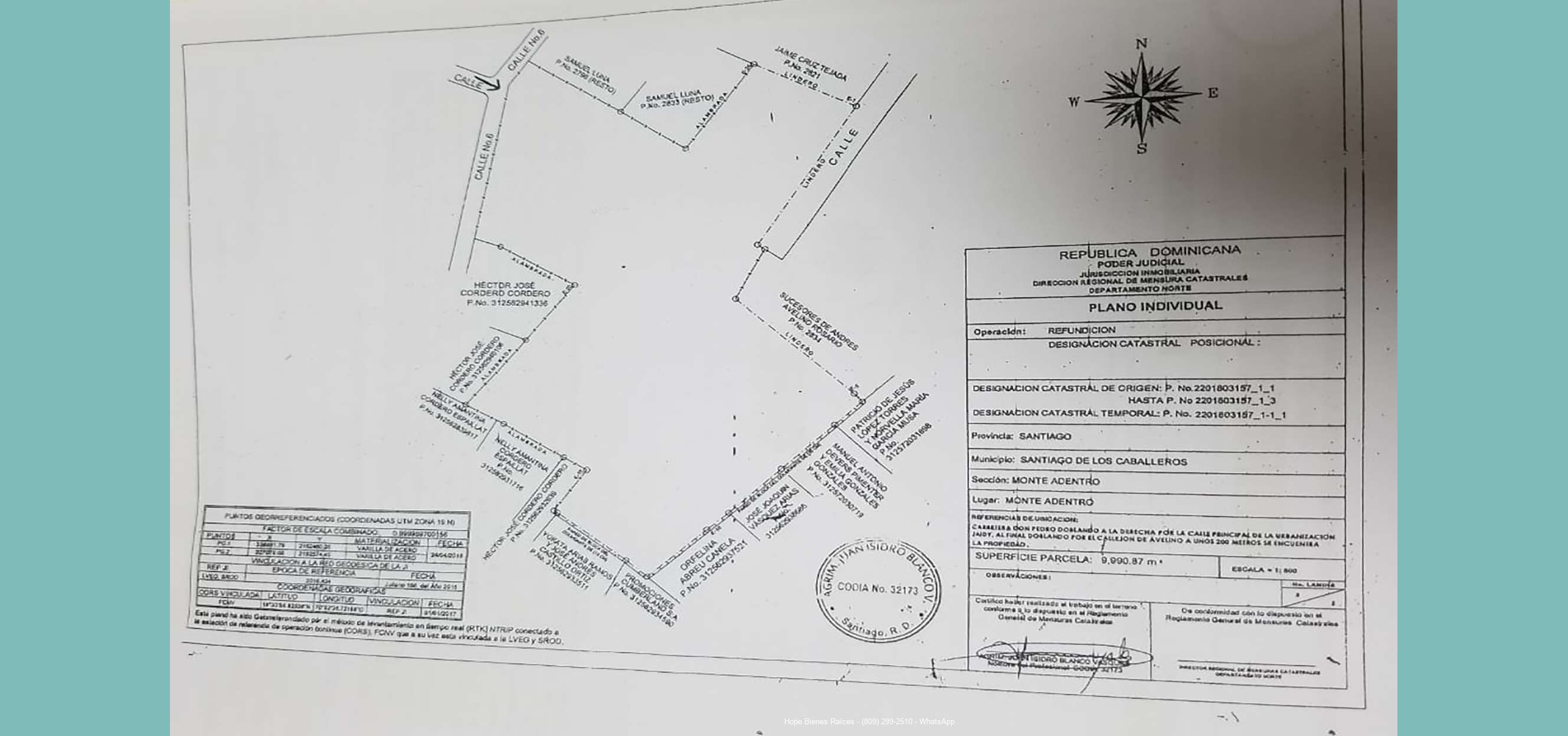 Plano Catastral en Las Carmelitax 9900 a 7,500