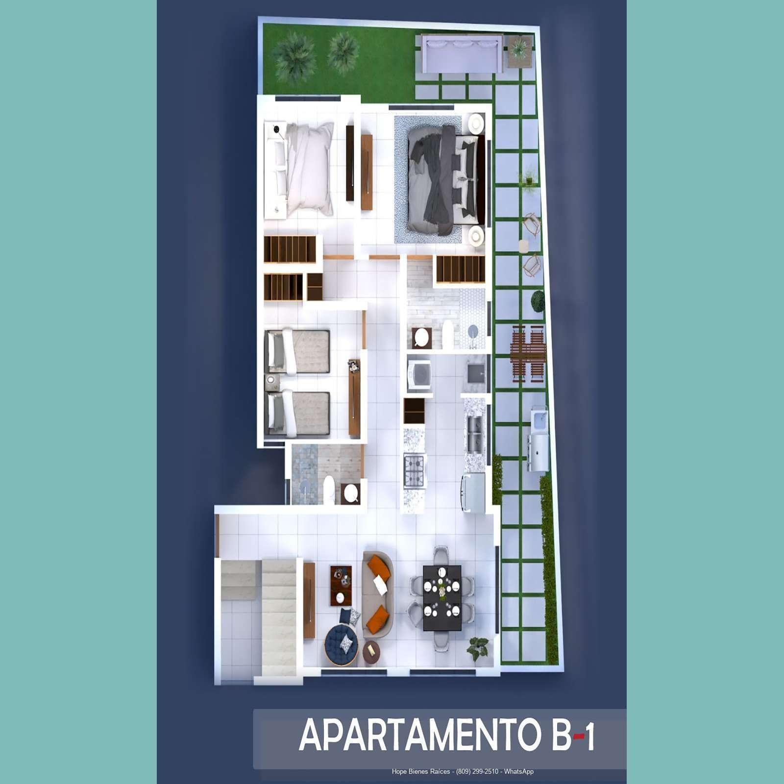 Apto B-1 con patio